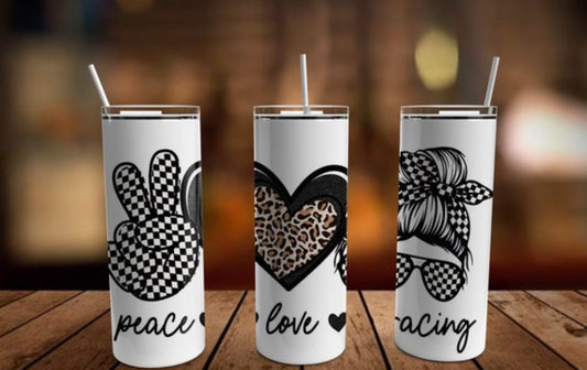 Peace, Love, RacingTumbler